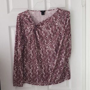 Pretty Ann Taylor Knit Blouse with Asymmetrical Neckline, L
